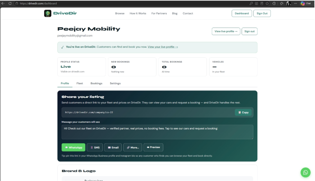 DriveDir — vehicle listings and partner directory
