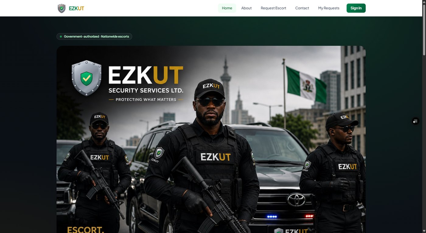 EZKUT — homepage: government-authorized nationwide security escorts