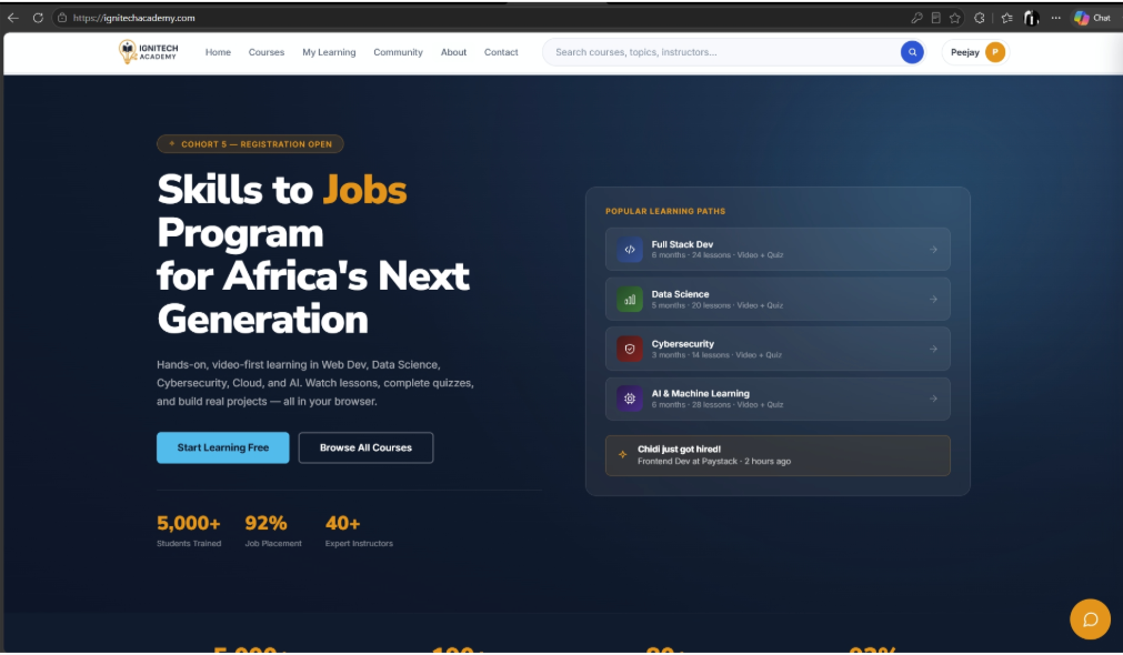 Ignitech Academy — course catalog