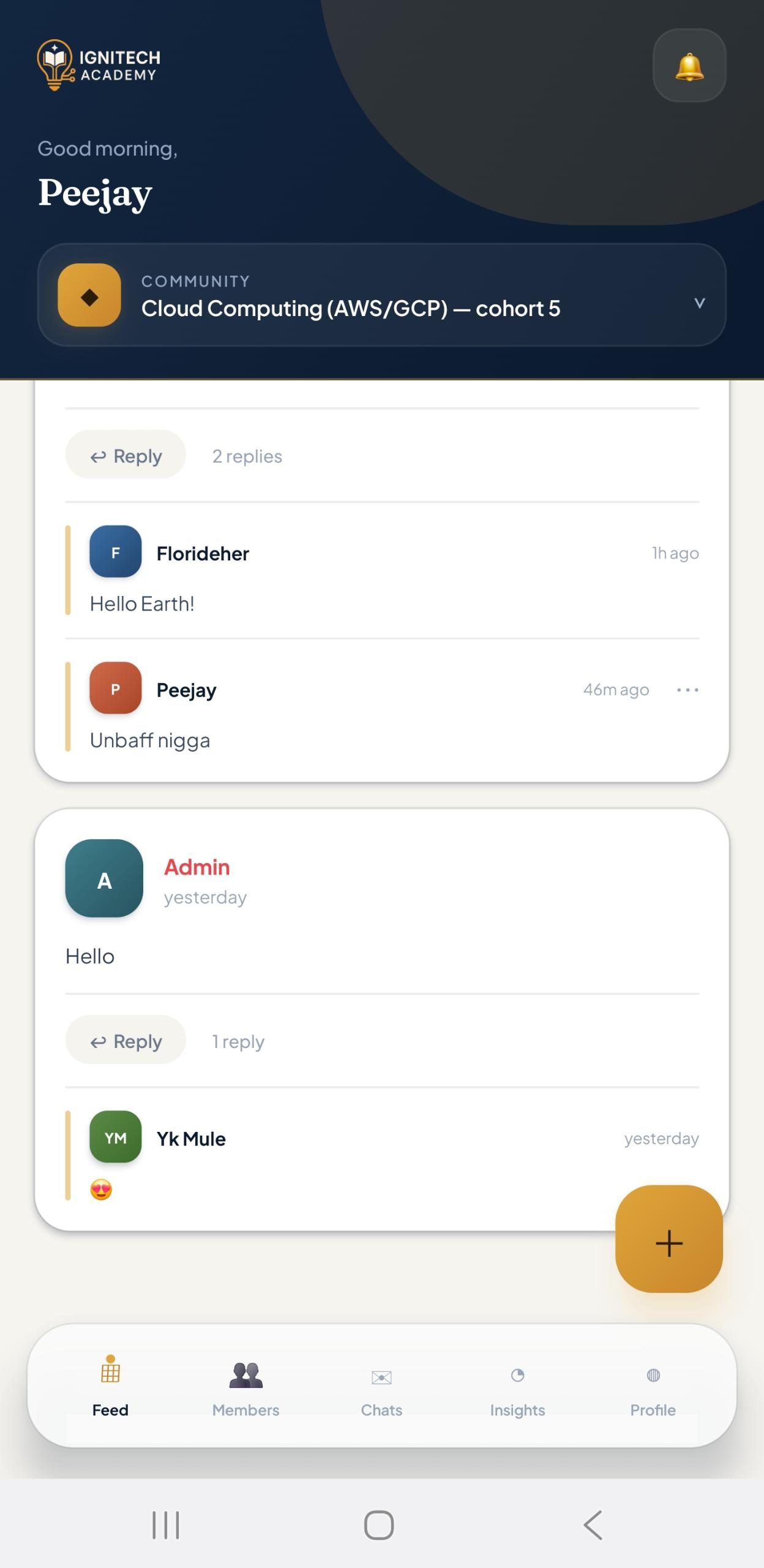 Ignitech Academy — community mobile app