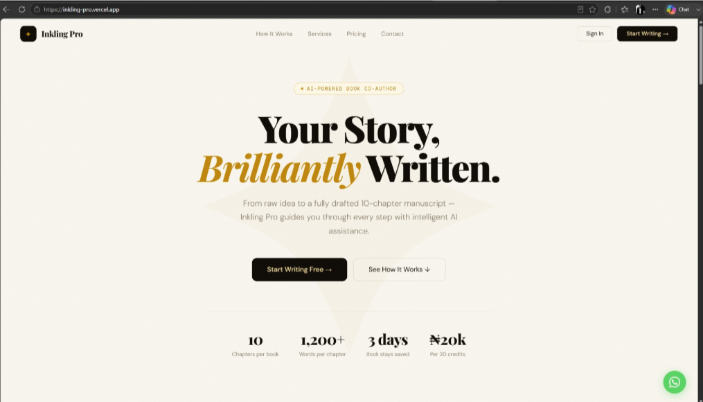 Inkling Pro — book workspace and chapter editing